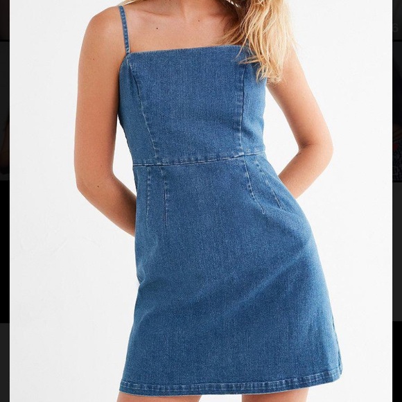 Urban Outfitters Straight-neck Denim Mini Dress - Picture 1 of 2